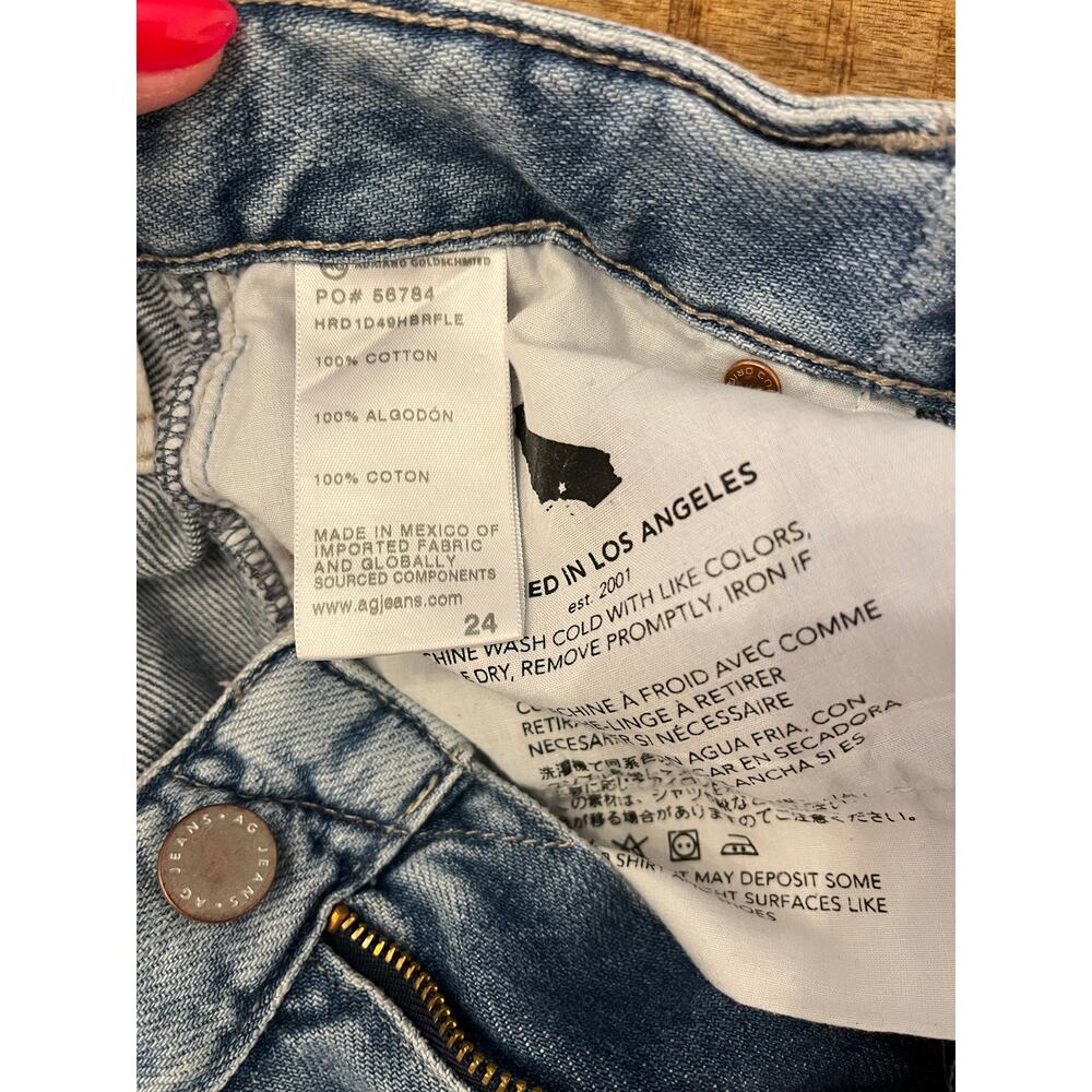 AG Adriano Goldschmied Saige Wide Leg Crop Size 24 High Rise Light Blue Wash 26" - Picture 8 of 15